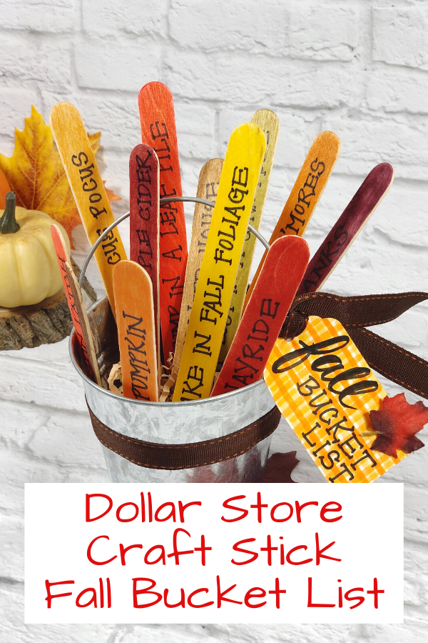 Dollar Store Craft Stick Fall Bucket List