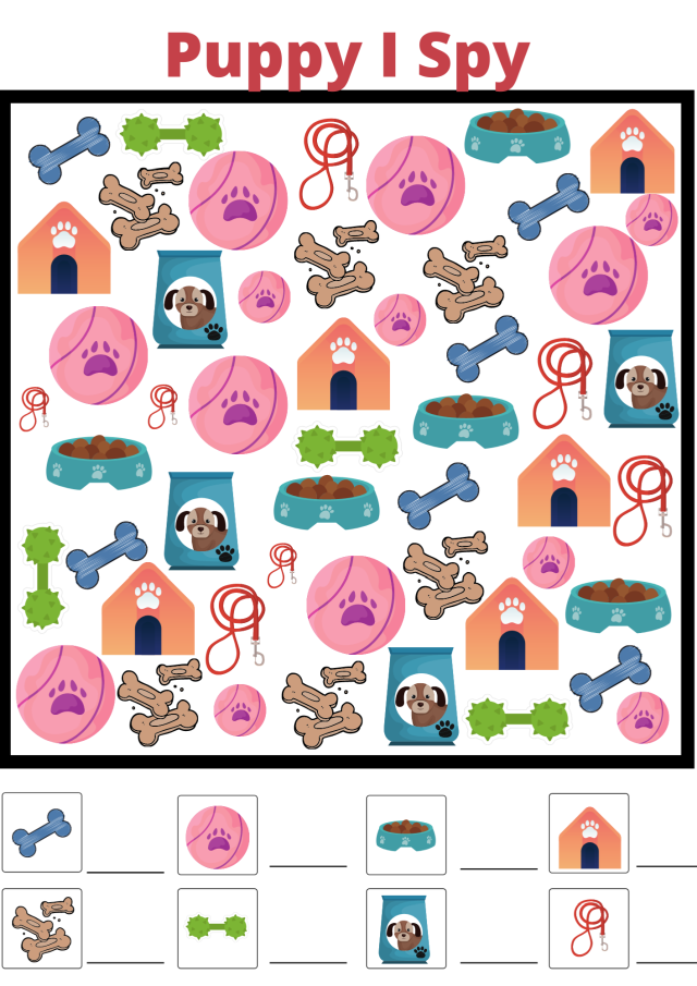National Puppy Day Fun Free Printable Worksheets I spy game