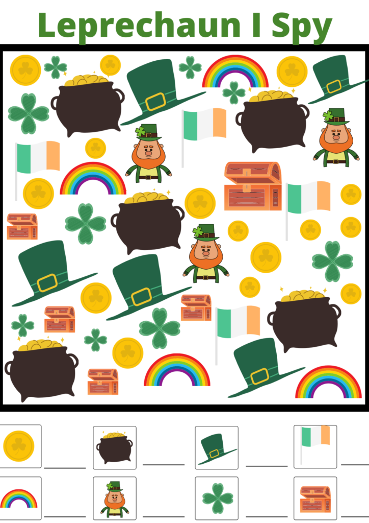 St Patrick's Day Activities For Kids I spy game