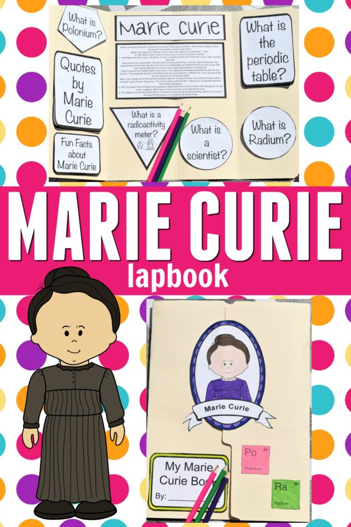 How to Make a Marie Curie Lapbook - free printable article cover image of a lapbook