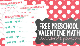 Preschool Valentine Math Free Printable Worksheet Featured Image