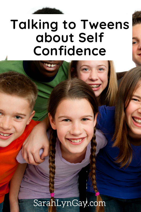 Talking to Tweens about Self Confidence article cover image with tweens