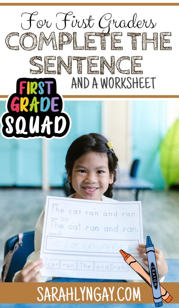 Complete the Sentence For First Graders